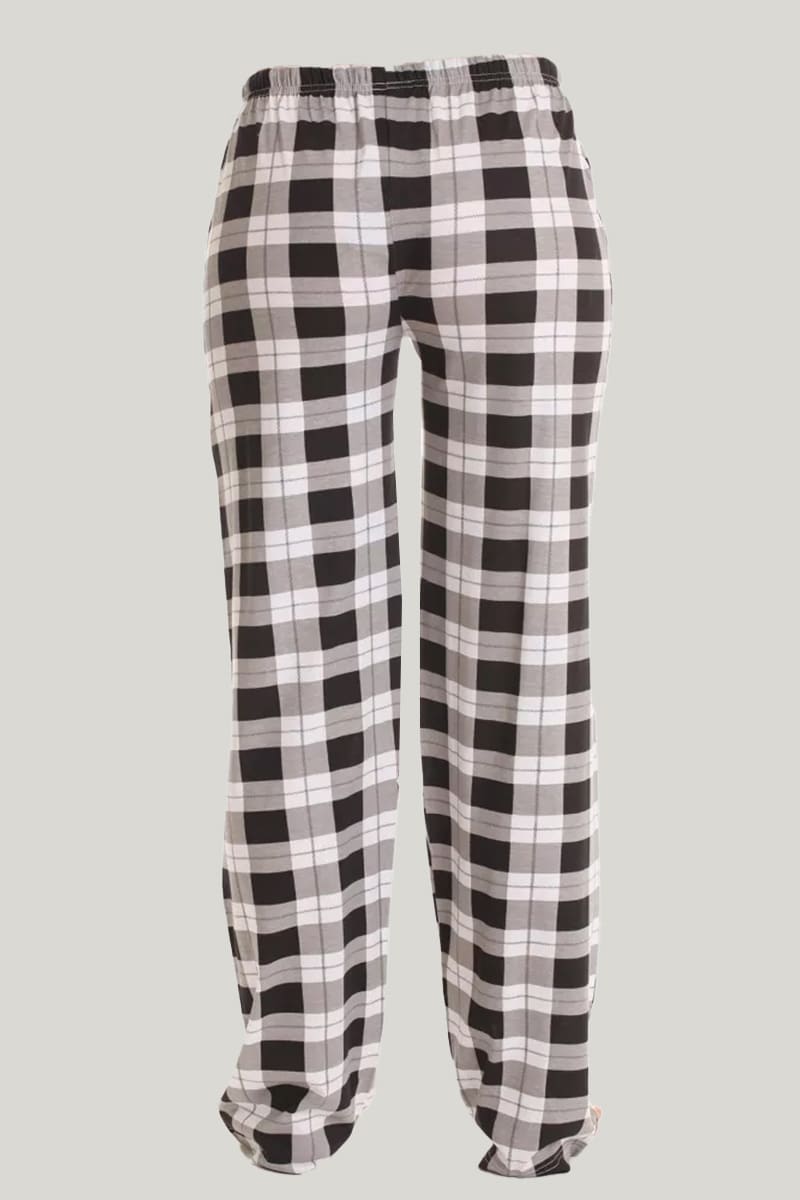 Women'S Knitted Ckeckered Pajama Pants With Drawstring Pajama Bottoms Casual Pants