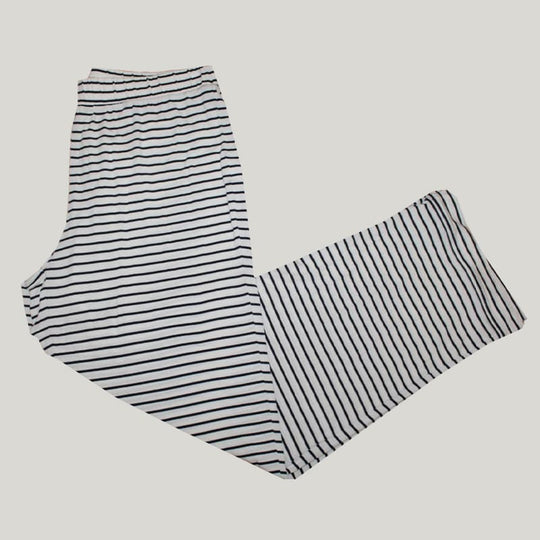 Women'S Soft And Comfortable Modal PJ Bottoms, White Striped Casual Pajama Pants