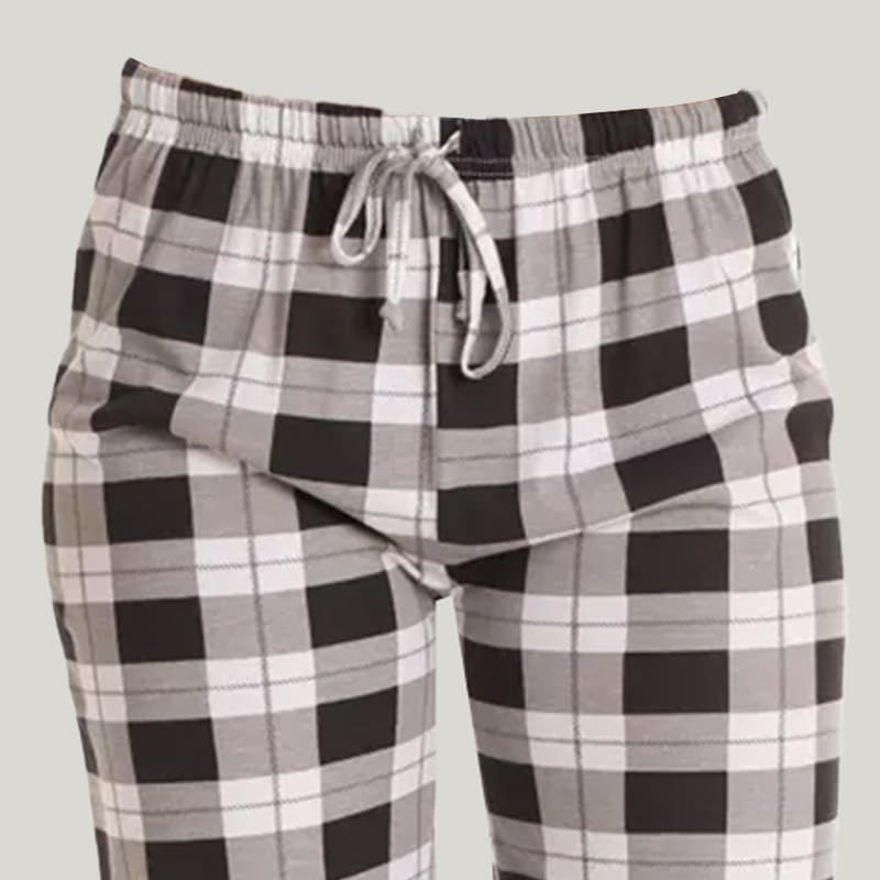 Women'S Knitted Ckeckered Pajama Pants With Drawstring Pajama Bottoms Casual Pants