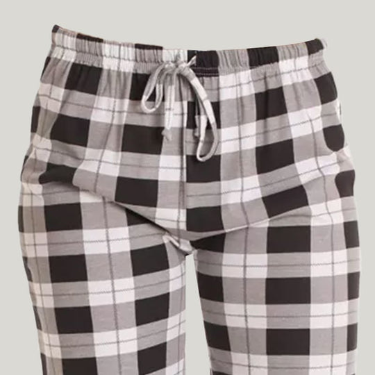 Women'S Knitted Ckeckered Pajama Pants With Drawstring Pajama Bottoms Casual Pants