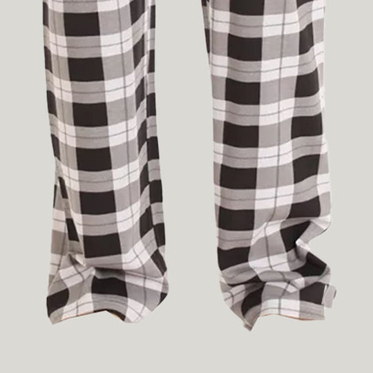 Women'S Knitted Ckeckered Pajama Pants With Drawstring Pajama Bottoms Casual Pants