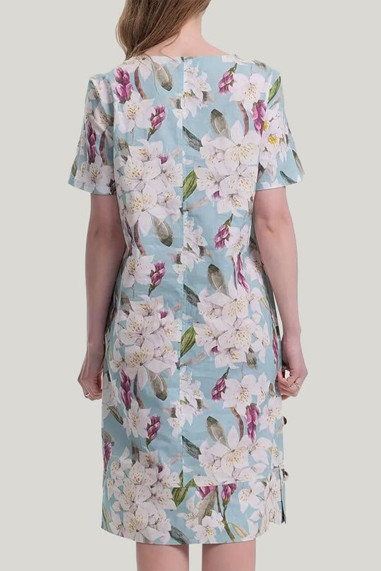 Comfortable And Breathable Women'S Pajamas, Solid Color Linen Slim Half-Sleeved Nightdress