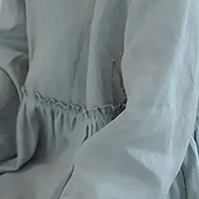 Comfortable And Breathable Women'S Pajamas, Solid Color Linen Slim Half-Sleeved Nightdress