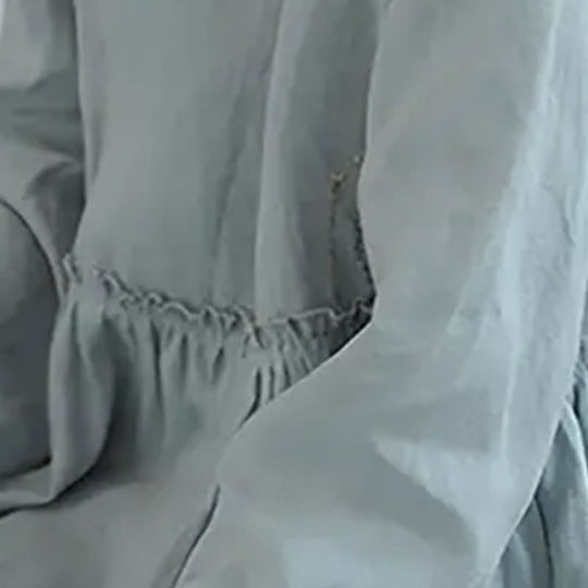 Comfortable And Breathable Women'S Pajamas, Solid Color Linen Slim Half-Sleeved Nightdress