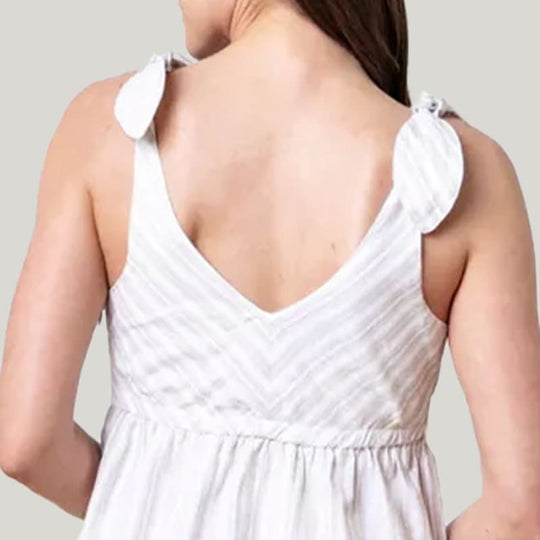 Elegant Ladies' Linen Cami Nightdress, Waist-Tightening Pocket Nightdress