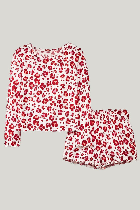 Soft Breathable Bamboo Fiber Two-Piece Toddler Pajamas Spotted Pattern