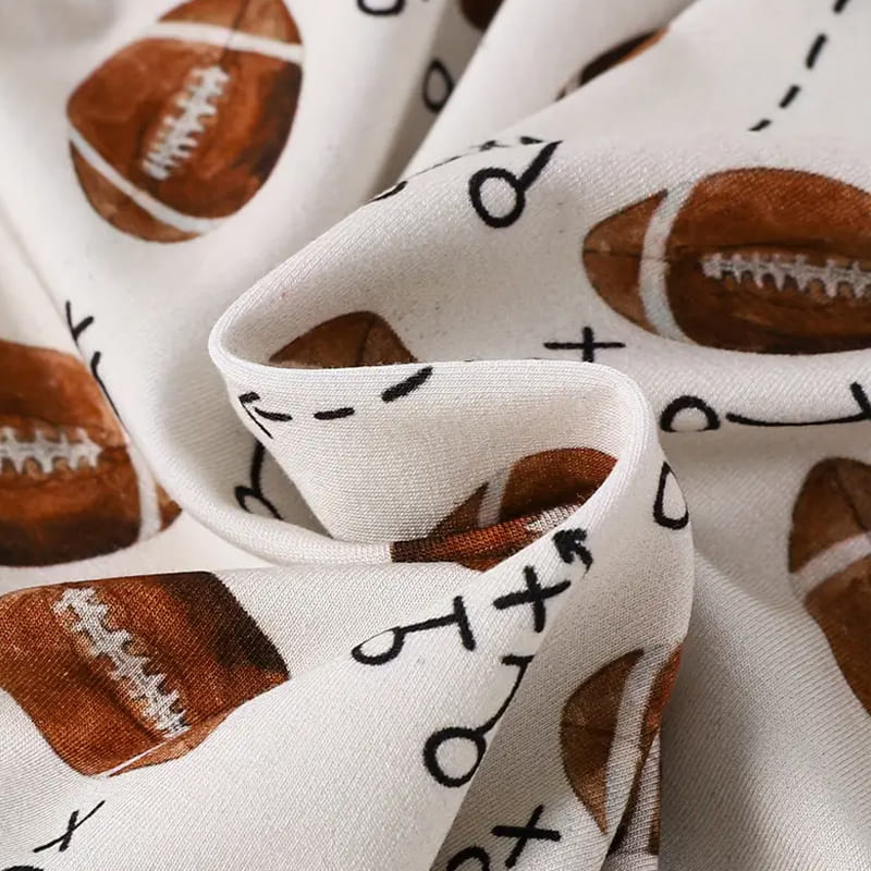 Soft Breathable Bamboo Fiber Two-Piece Toddler Pajamas Rugby Pattern