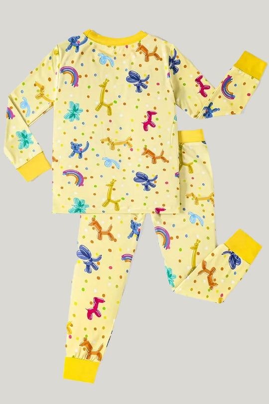 Soft Breathable Bamboo Fiber Two-Piece Toddler Pajamas Animal Pattern