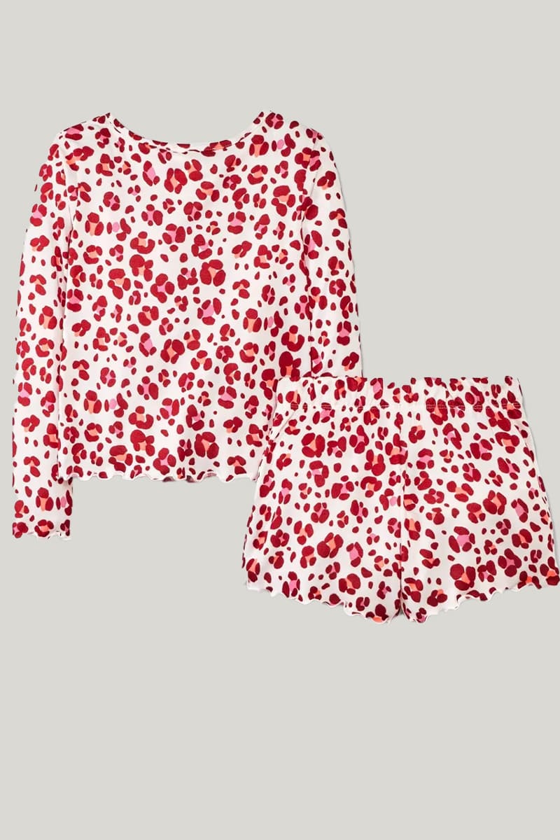 Soft Breathable Bamboo Fiber Two-Piece Toddler Pajamas Spotted Pattern