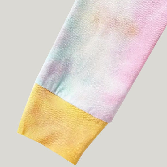 Soft Breathable Bamboo Fiber Two-Piece Toddler Pajamas Tie-Dye Color Pattern
