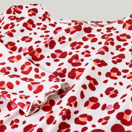 Soft Breathable Bamboo Fiber Two-Piece Toddler Pajamas Spotted Pattern