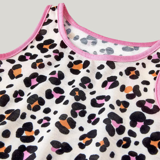 Soft Breathable Bamboo Fiber Two-Piece Toddler Pajamas Spotted Pattern