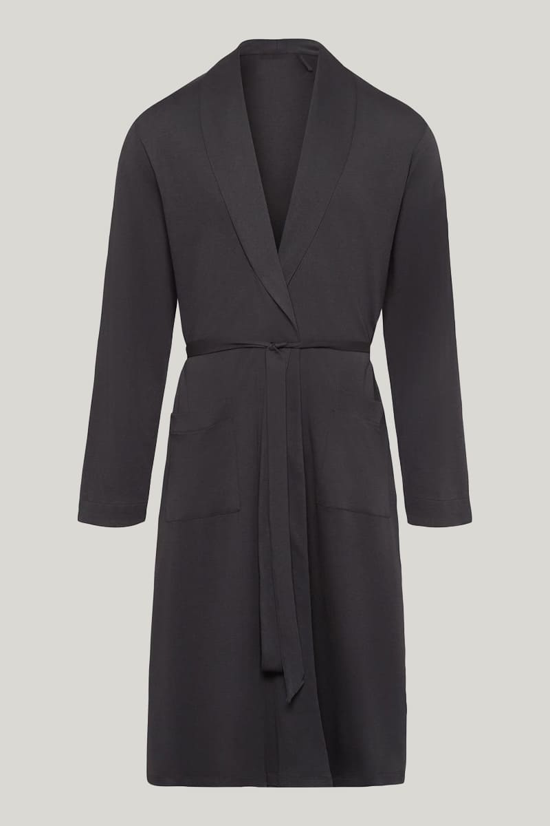 Men'S Robe Bamboo Long Sleeve With Pockets And Shawl Collar